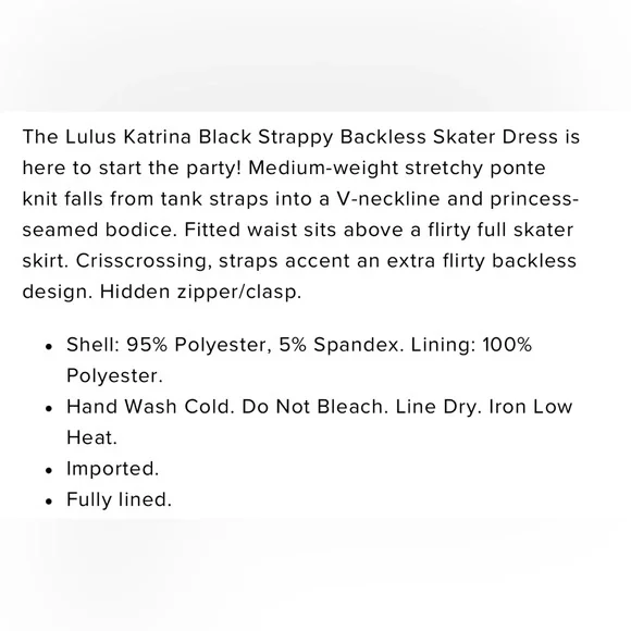 NWT LuLu’s Katrina LBD Black Strappy Skater Dress L Date Night Formal Party Sexy - Picture 6 of 12